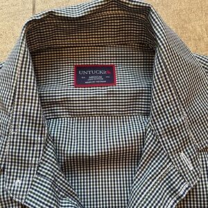 UNTUCKit Men's Black and White Gingham Shirt